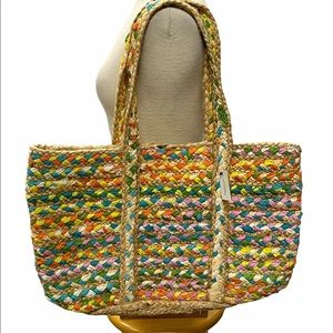 Francescas Jute Woven Extra Large Tote Handbag